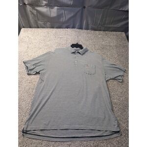 Peter Millar Striped black White Club Polo Shirt With Pocket Size XL